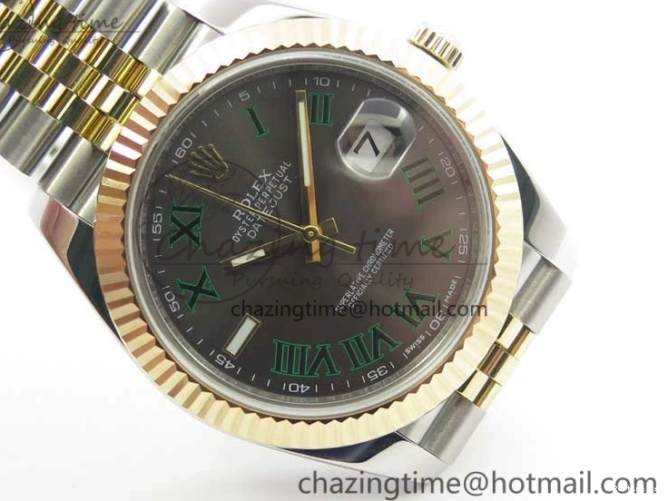 1219 DateJust 41 126333 SS YG Wrapped WWF Best Edition Gray Roman Makers Dial on SS YG Wrapped Jubilee Bracelet A Sporty 3127